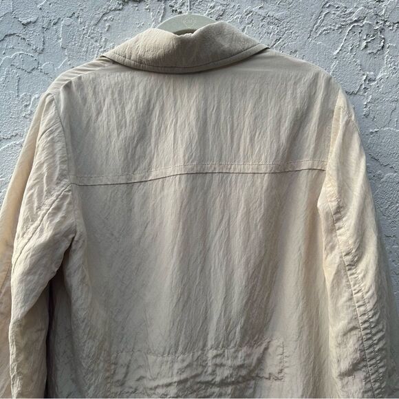 VINCE Padded Shirt Jacket Women Size Small Textured Coat Cream Neutral Relaxed - Picture 9 of 13